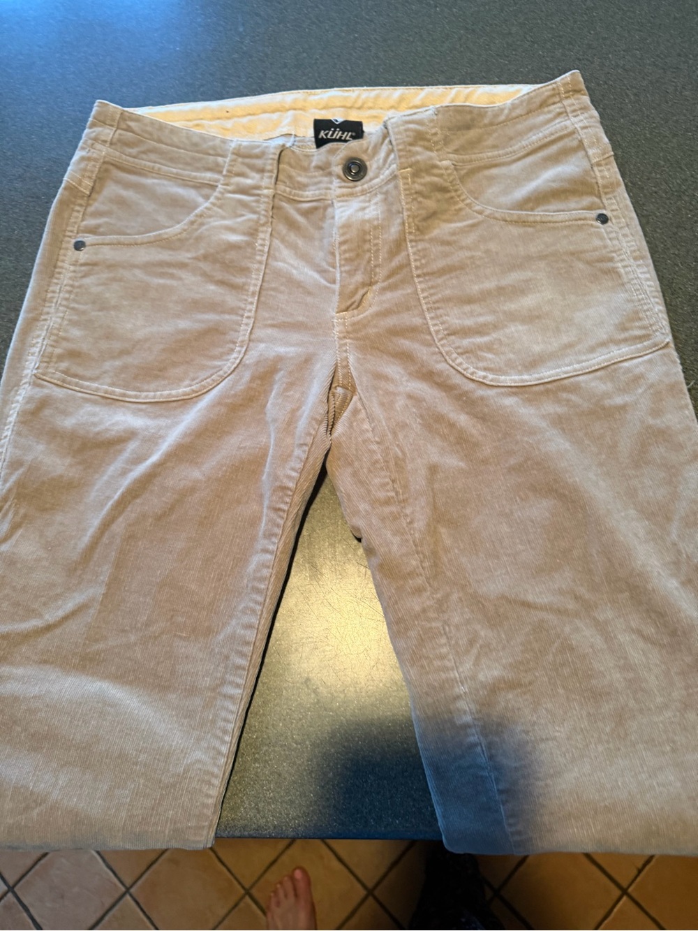 Kuhl Kory Drawstring Light Gray Corduroy Outdooor Hiking Sz 6S Pants - Picture 5 of 13